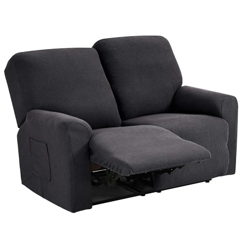 Housse de fauteuil 1 place gris extensible avec ses 2 coussins