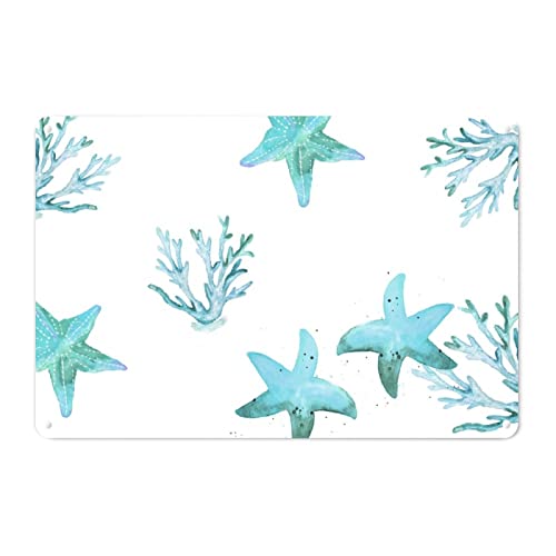 Nautical Beach Vintage Home Decorative Signs The Beach Is Calling Wall Decor Metal Sign Nautical Vintage Ocean Starfish Men Cave Signs Sea Turtle Sign For Bedroom Yard Garage Garden 12X8In #TOP20