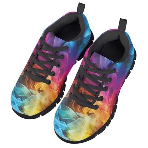 Pinupub Kids Graphic Sneakers for Boys Girls Tie Lace Non Slip Durable Running Walking Sports Shoes3