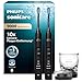 Philips Sonicare DiamondClean 9000 elektrische Zahnbürste, Schallzahnbürste mit App, Andruckkontrolle, 4 Putzmodi, 3 Intensitätsstufen, Ladeglas, Schwarz, Zweierpack, HX9914/54