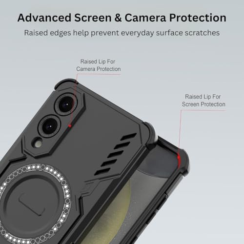 Image of Back Cover Case for Samsung Galaxy S25 Edge 5G | 360 Protection Mobile Phone Case | Mag-Safe | Samsung Galaxy S 25 Edge Back Cover | Samsung Galaxy S25Edge 5+G - Black TPU + PC