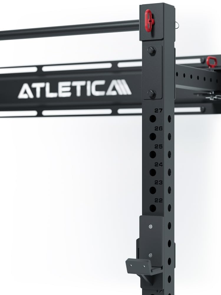 Atletica R7 Wall Rack | Klappbar | Extrem platzsparende Klappfunktion | Hoch belastbar und stabil | Kompatibel mit R7 Anbauteilen | Vielfältige Trainingsmöglichkeiten