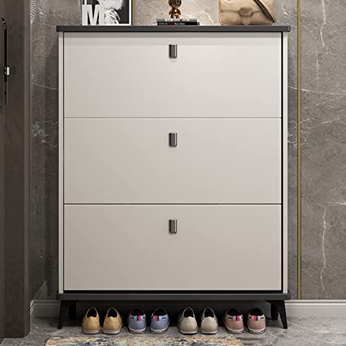 Étagère à chaussures coulissante pivotante et empilable marron