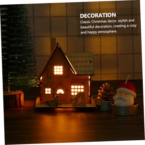 Maison bois à LED pour Noël petit cadeau de table original
