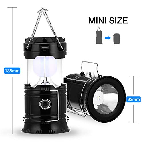Fulighture Pack of 2 Camping Lanterns Solar Rechargeable LED Lamp IP66 Waterproof - Image 5