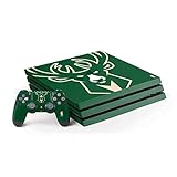 Skinit Decal Gaming Skin Compatible with PS4 Pro Console and Controller Bundle - Officially Licensed NBA Milwaukee Bucks Large Logo Design