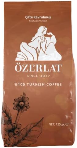 Ozerlat Real Turkish Coffee - Traditional 'Medium Roast' 250g | Brazil Arabica Beans, Ground | Premium Artisan Coffee