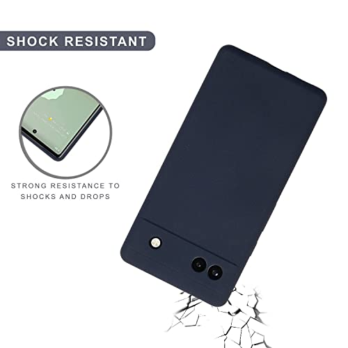 Image of SPRIG Compatible with Google Pixel 6A Premium SilkTone (Liquid Silicone) Back Cover Drop Tested Shock Proof Mobile Case for Men, Women, Boys and Girls with Camera Protection (Midnight Blue)
