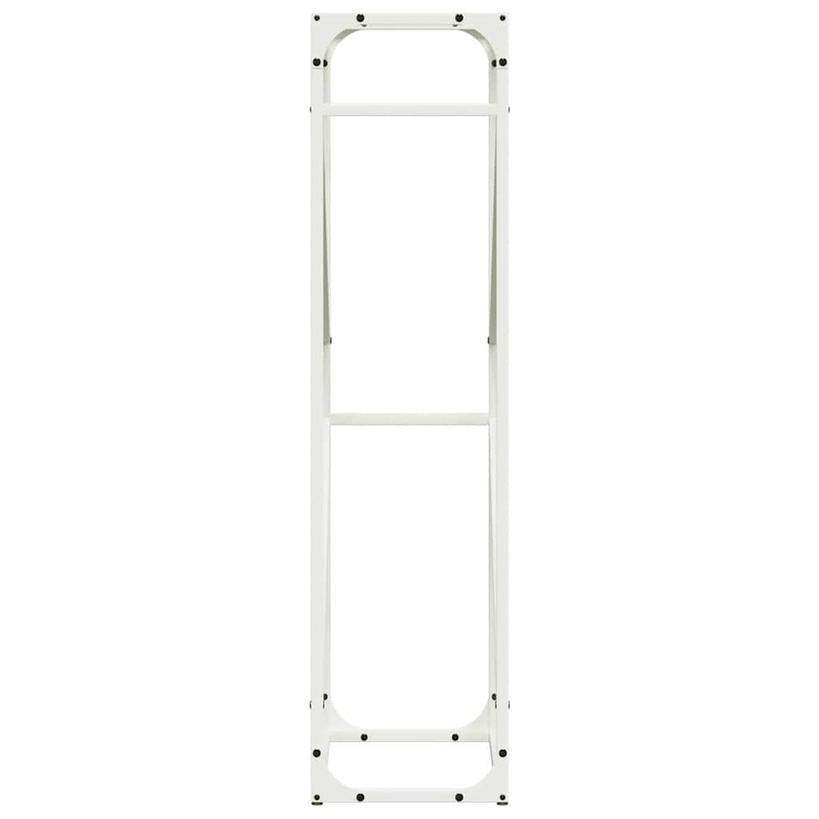 Homgoday Leñero Blanco 40x25x100 cm Acero Laminado en frío Estante metálica para leña,Soporte de Almacenamiento para Interiores y Exterior
