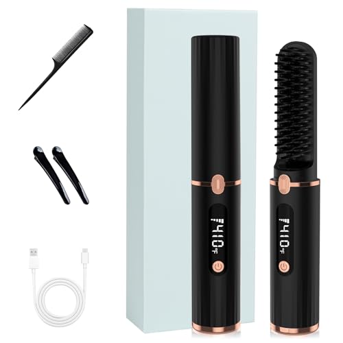 UOEPOWA Cordless Beard Straightener & Hair Straightening 15S Fast Heat up