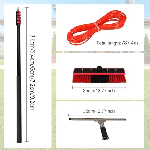 Brosse de nettoyage pour panneau solaire extensible avec passage d'eau universel - 8