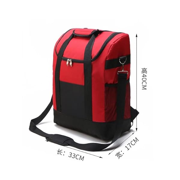 Stor kylväska för kvinnor - Isolerad termisk väska med ispåsar - Perfekt för att hålla biffar fräscha - Snygg blå design blå