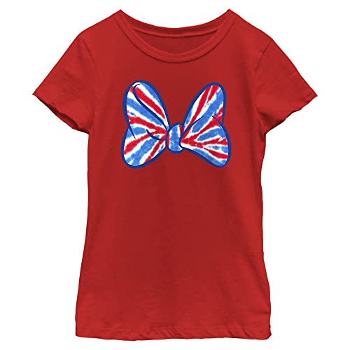 Disney Minnie Mouse Americana Bow Girls Short Sleeve Tee Shirt