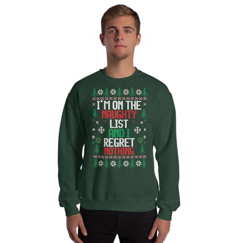 TheFunnyShirtCompany I'm On The Naughty List And I Regret Nothing - Funny Ugly Christmas Sweater Women And Men Sweatshirt3