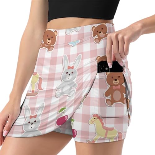 Mini jupe athlétique anti frottement avec poche de rangement femme