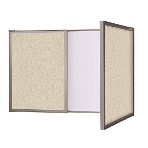 Ghent VisuALL PC, Beige Fabric Bulletin Board Outside with Acrylate Whiteboard Inside, Made in the USA