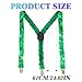REETAN Sequin Suspenders Sparkly Fashion Suspender Rave Accessories for Adults (Green)