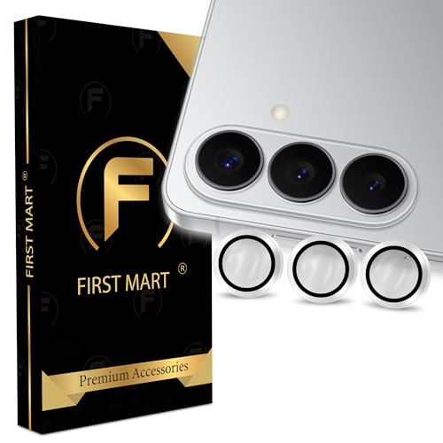 Image of FIRST MART Silver Camera Ring Guard Protector for Samsung Galaxy S26 | Tempered Glass with Metal Alloy Rings, HD Clear, Scratch Resistant, Case-Friendly | Pack of 1