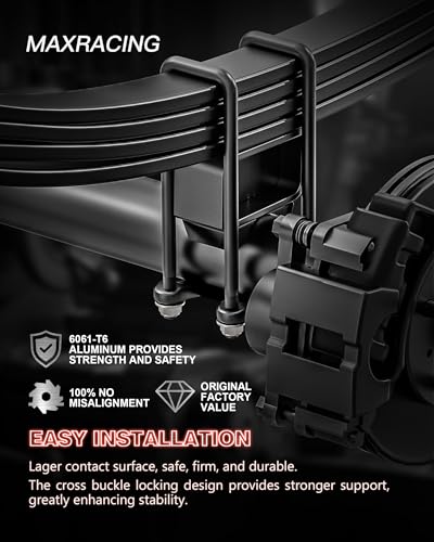 Image of 2.5 inch Front + 2 inch Rear Lift Blocks for Silverado Sierra 1500 Square U Bolts | 2007-2019 Chevy Silverado 1500 & GMC Sierra 1500 2W /4WD, 2.5 inch Front Leveling Kit, 2 inch Rear Lift Block, Extended Square U-Bolts
