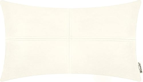 Miniatura 1 de BRAWARM Fundas de almohada de piel sintética de 12 x 20 pulgadas, funda de almohada de cuero crema, funda de almohada lumbar decorativa de cuero