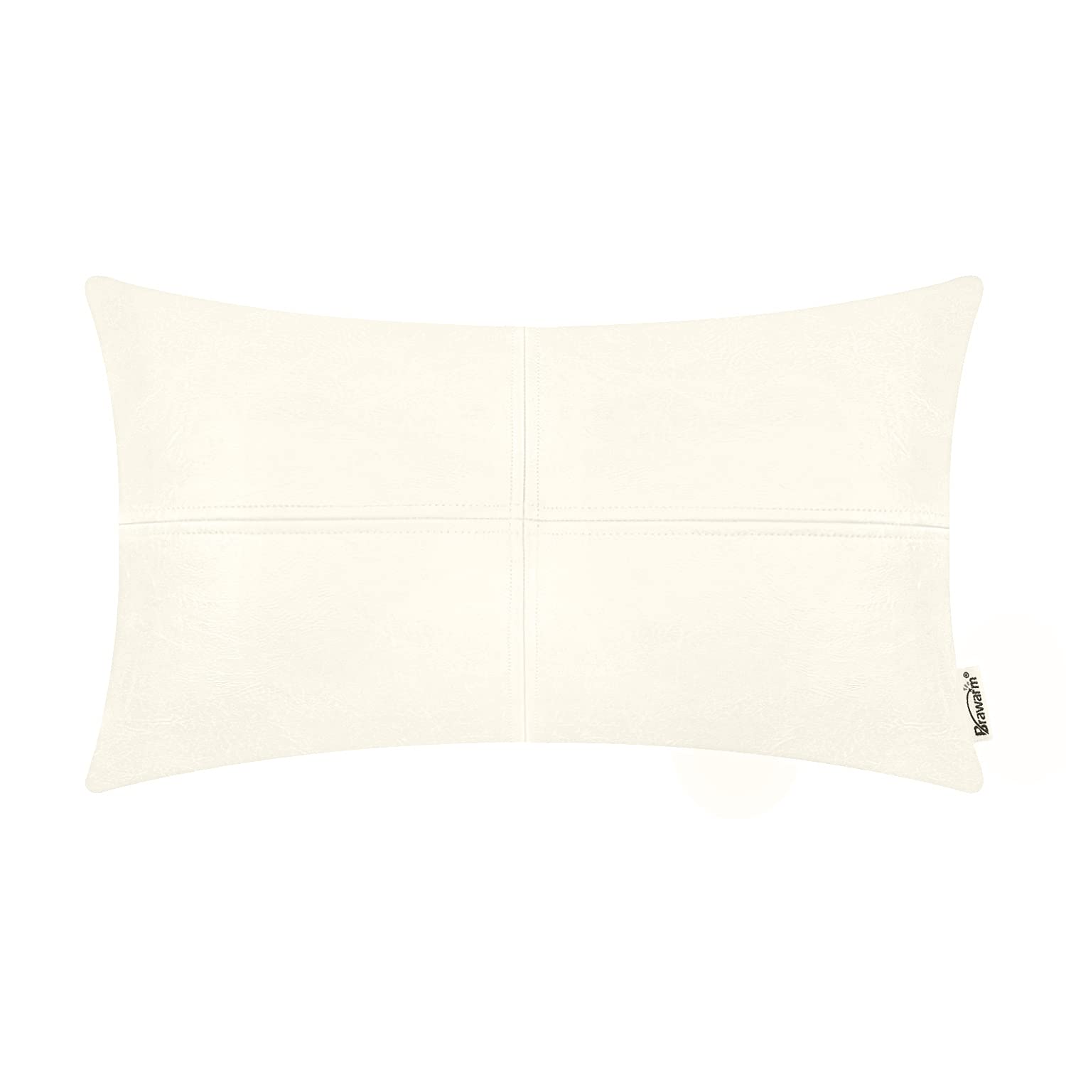 cream leather pillow