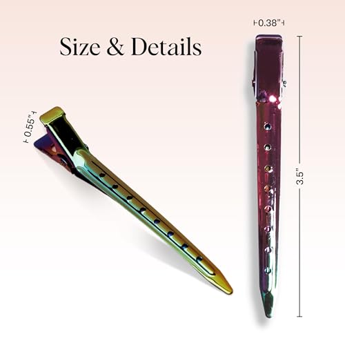 Kitsch Professional Alligator Clips for Hair Styling - Iridescent, 6 Pcs - image 5