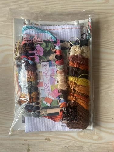 Cadeau broderie point de croix lac en automne kit coton 36x26 cm - 2