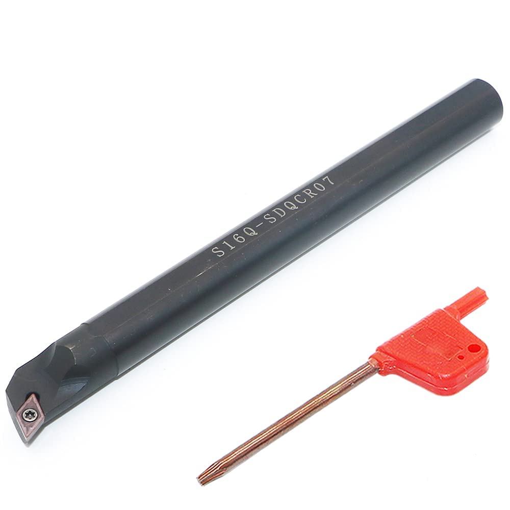 KinRite 1pcs 93 Degree Right Hand S16Q-SDQCR07 Turning Tool Holder DCMT21.51 Carbide Insert Tool Lathe Carbide Insert Screws