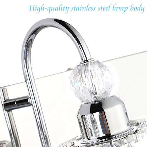 Image of Ralbay Modern Bathroom Vanity Light - 2-Light Crystal Wall Fixture for Bathroom