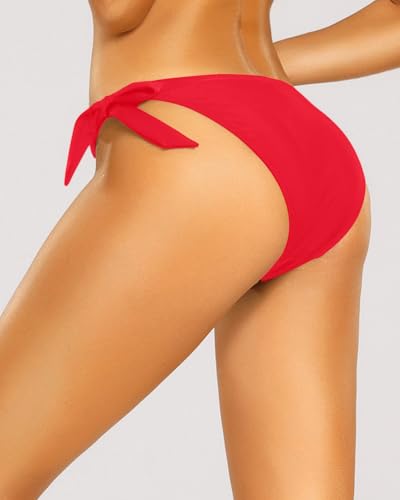 Image of Holipick Women's Low Rise Side Tie Bikini Bottom | Adjustable side ties for a secure custom fit at the beach, pool, and vacation