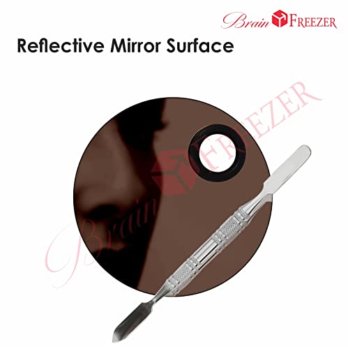 Image of Brain Freezer Shiny Makeup Palette With Stainless Steel Shape Circle Spatula, 100 g (Circle Rose Golden)