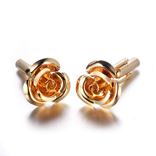 Mancuernillas para Hombre KnBoB Diseño Flores Doradas miniatura 2