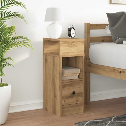 Table de chevet pour petits espaces - Solution gain de place chêne Artisan 66cm