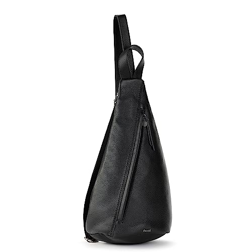 The Sak Geo Sling Backpack in Leather, Convertible Design, Black4
