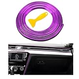 Yourkar Car Interior Trim Strips, 32.8ft Auto Decoration Styling Door Dashboard, DIY Vehicle Interior Filler Insert Flexible Strip with Installing Tool, Univeral Car Accessories (Purple)