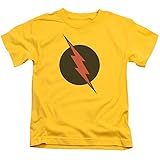 JLA Reverse Flash Unisex Youth Juvenile T-Shirt for Girls and Boys, Large (7) Yellow