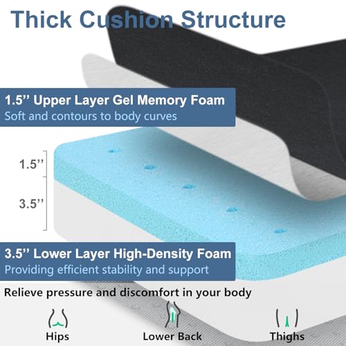 Shinnwa Gel Memory Foam Recliner Cushion For Elderly, Dual-Layer Foam Chair Pad thumb #1