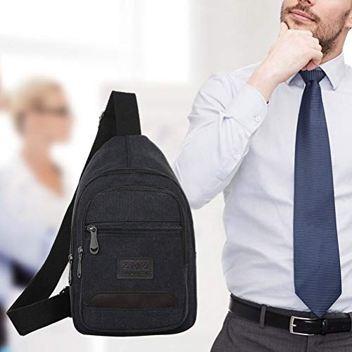 Mochila masculina transversal de lona, bolsa tiracolo, com bolsos de zíper, antifurto, grande capaci