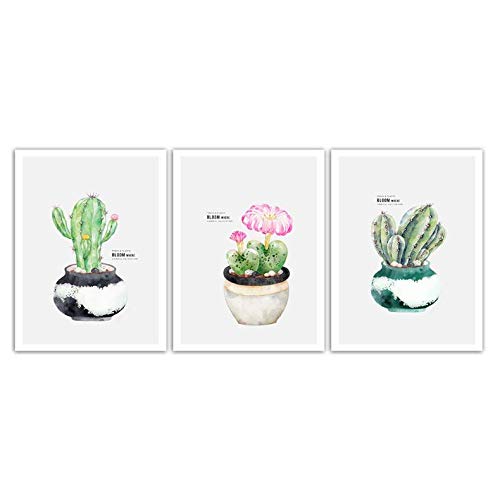 Peinture toile cactus pot impression HD art mural premium pour salon elegant