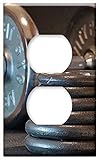 Switch Plate Outlet Cover - Sport Gym Fitness Bodybuilding Dumbbell Metal 1