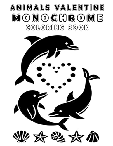 Animals Valentine Monochrome Coloring Book: 45 Aesthetic Animal Couple Designs, Minimalist Monochrome Line Art for Relaxing One-