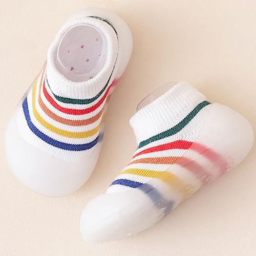 Baby Sneakers Girls Boys Baby Sneakers Children Floor Socks Baby Toddler Shoes Socks Boys and Baby (White, 8 Toddler)2