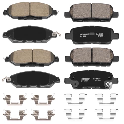 HYFTJYZ Replacement Front and Rear Brake Pads Set Compatible with Nissan Murano Pathfinder and INFINITI JX35 QX60,Ceramic Disc Brake Pads Front and Rear Kit for Car,Smooth Quiet Braking Performance