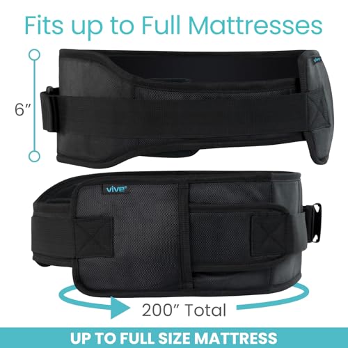Vive Bed Restraints for Elderly Dementia Patients - Safety Belt for Wheelchair & Bed - Fall Prevention Device for Seniors - Adjustable Strap and Cushioned Waist Belt for Hospital Caregivers