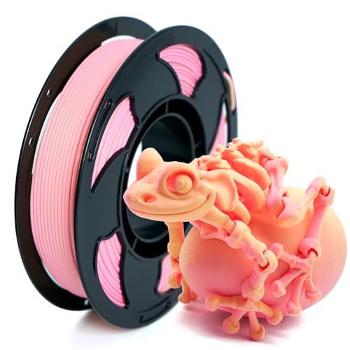 Image of Matte Dual Color Yellow Pink PLA 1.75mm 250g Small Spool 3D Print Filament | Matte finish Bi Yellow Pink Coextrusion Hide layer lines Neatly wound Low warp No tangle 0.25kg spool for Bambu Ender FDM