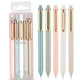 NUSIGN Gel Pens, 5 Pcs 0.5mm Retractable Quick Dry Black Ink Fine Point Rolling Ball Gel Pen, Smooth Writing No Bleed for Journaling Note Taking, Home School Office Supplies