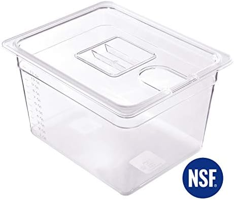 Anmade Sous Vide Container with Notched Lid 12 Quart Cooking Transparent Measurement Marks Storage Container for Sous Vide Immersion Circulator