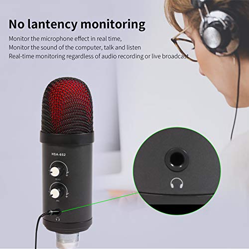 USB Mikrofon PC, Kondensator Mikrofone mit ständer aus Metall für Streaming, Gaming auf Computer, Podcast, Recording… – Bild 5