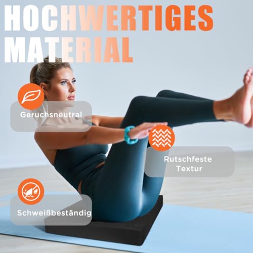 DH FitLife Balance Pad XXL, Balance Kissen 50x40x6cm, Memory Schaum Schwarz