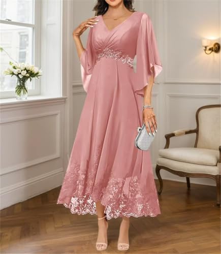 Robe de mère de la mariée confortable et couvrante pour masquer les bras